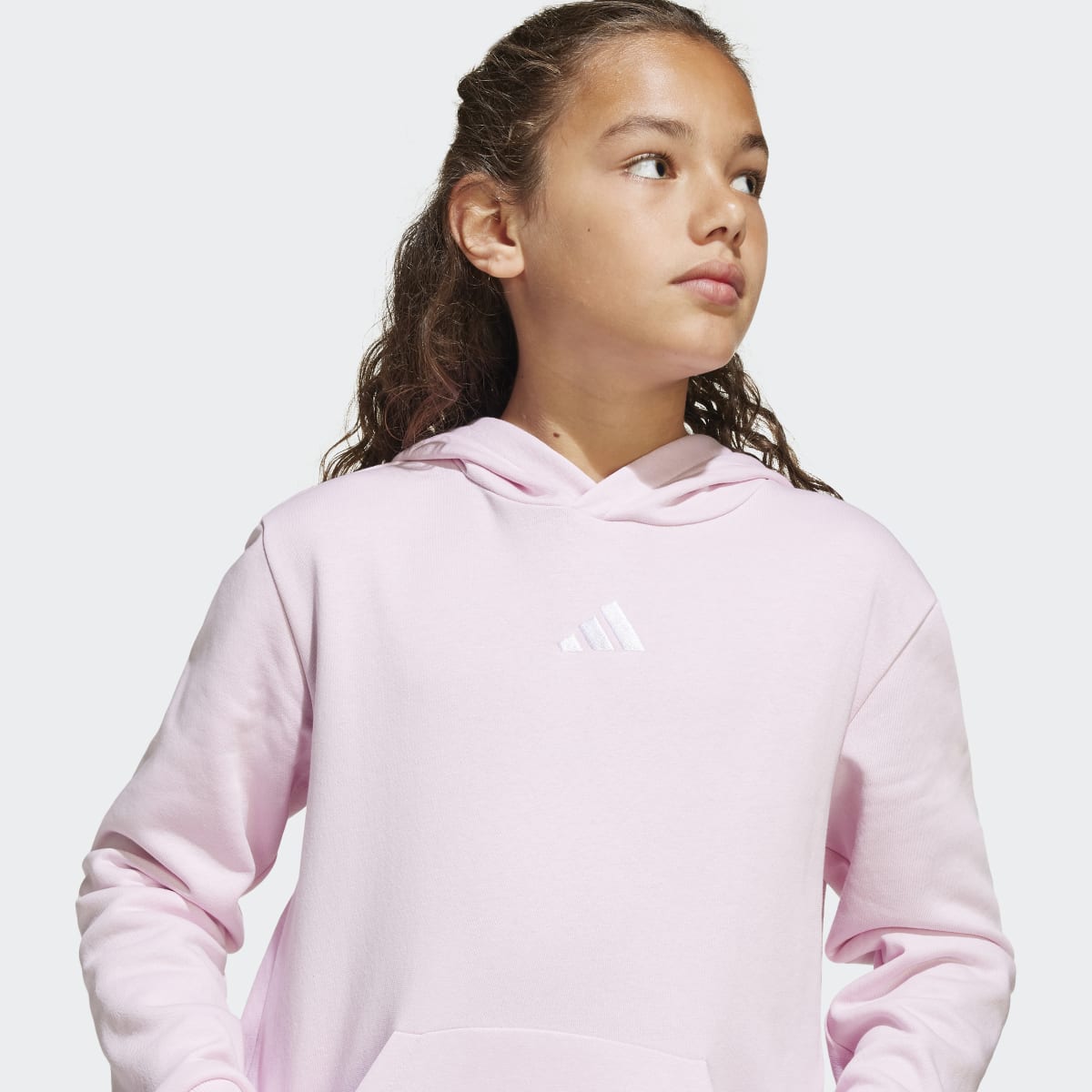 Sweatshirt de Criança com Capuz Essentials Rosa-3