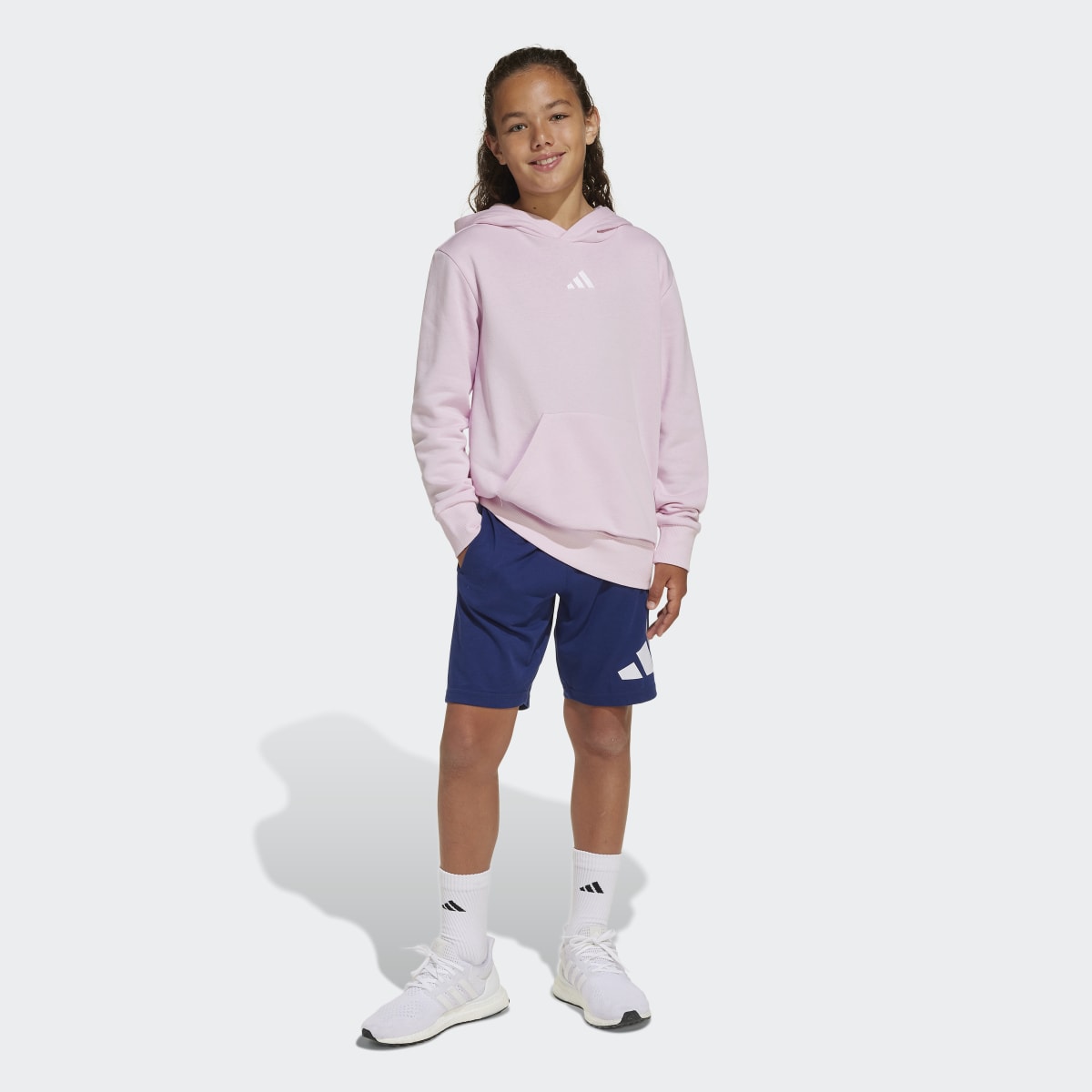 Sweatshirt de Criança com Capuz Essentials Rosa-4