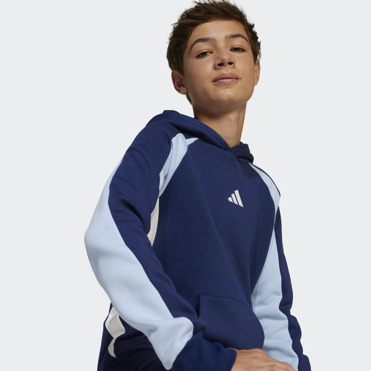 Sweatshirt de Criança com Capuz Seasonal Essentials Colorblock Fleece Azul-3