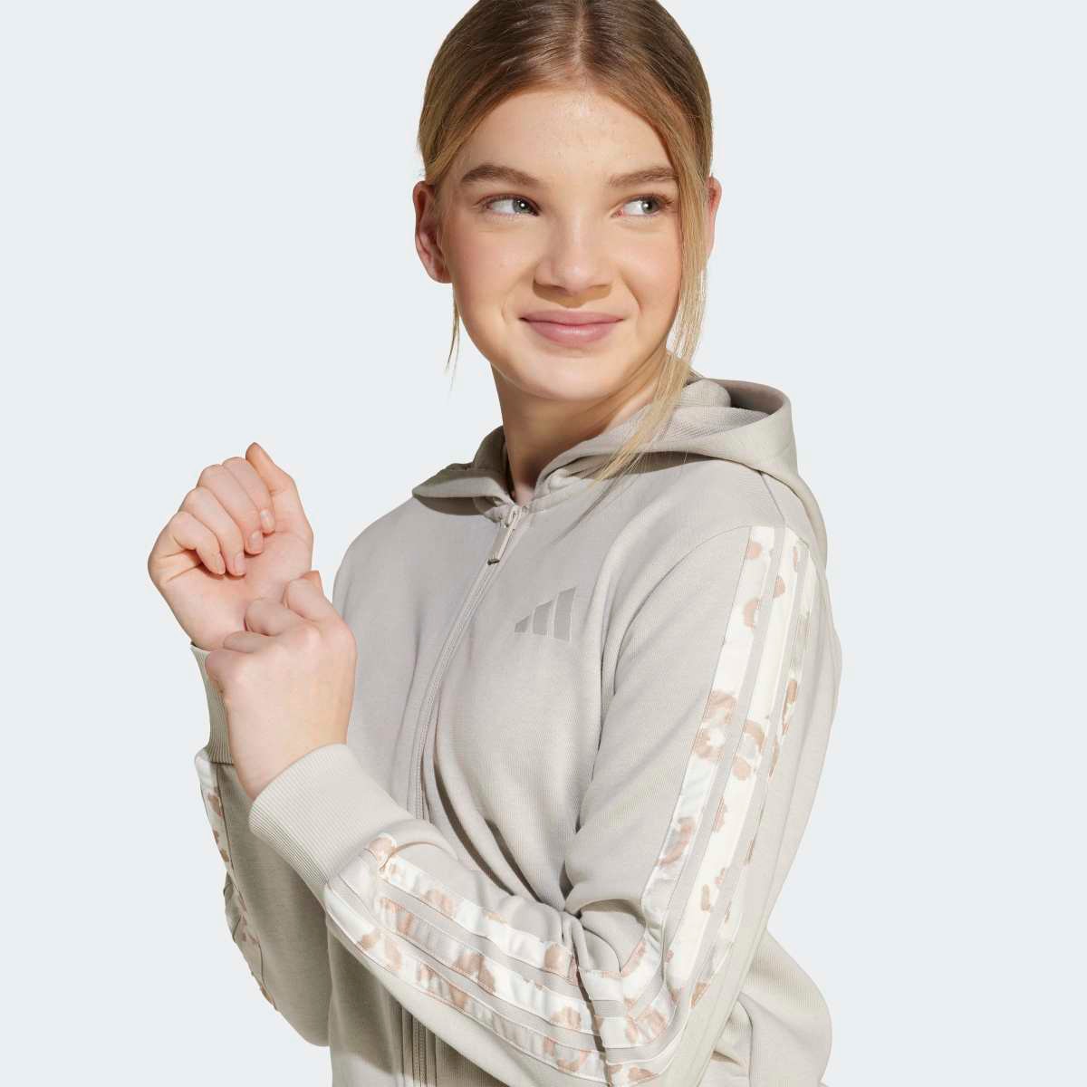 Sweatshirt de Menina 3-Stripes Animal French Terry Cinzento-4