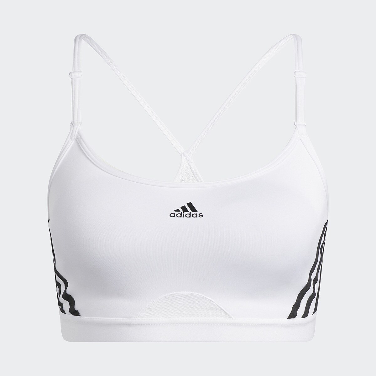 Top de Mulher Aeroreact Training Light-Support 3 Faixas Branco-3