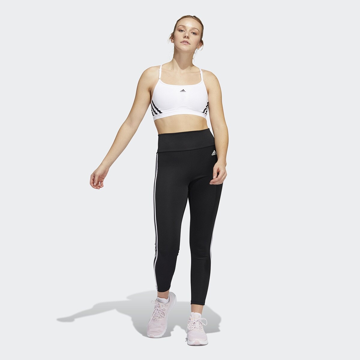Top de Mulher Aeroreact Training Light-Support 3 Faixas Branco-7