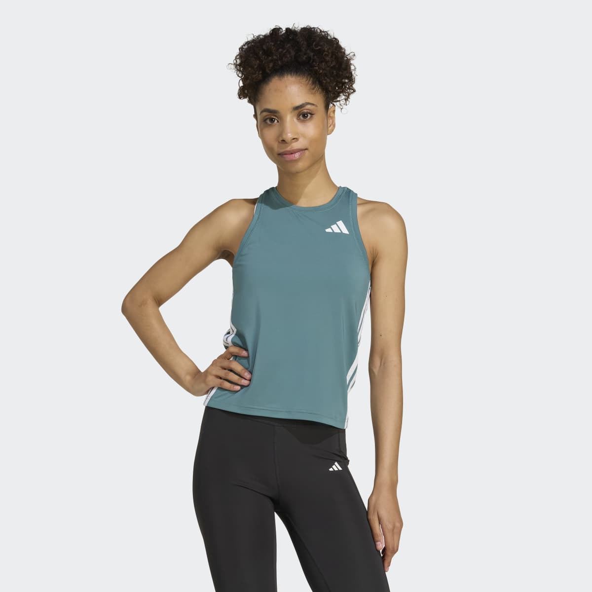 T-shirt de Mulher Train Essentials Workout 3 Faixas Verde-1