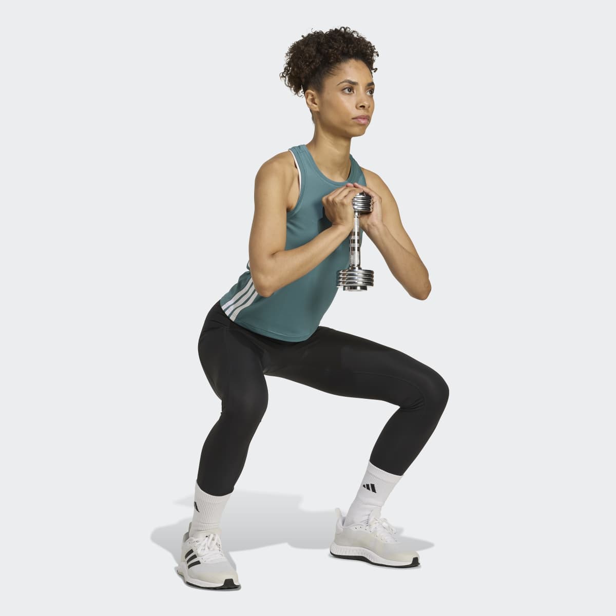 T-shirt de Mulher Train Essentials Workout 3 Faixas Verde-5