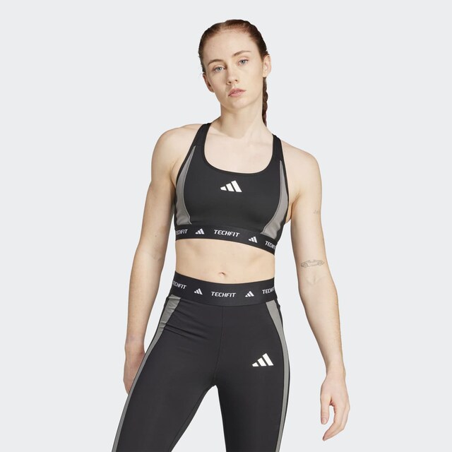 Top de mujer Techfit Medium Support Colorblock adidas