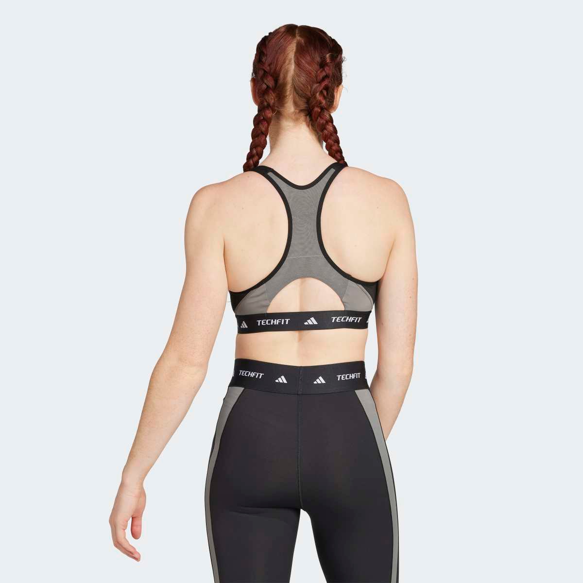 Top de Mulher Techfit Medium Support Colorblock Preto-2