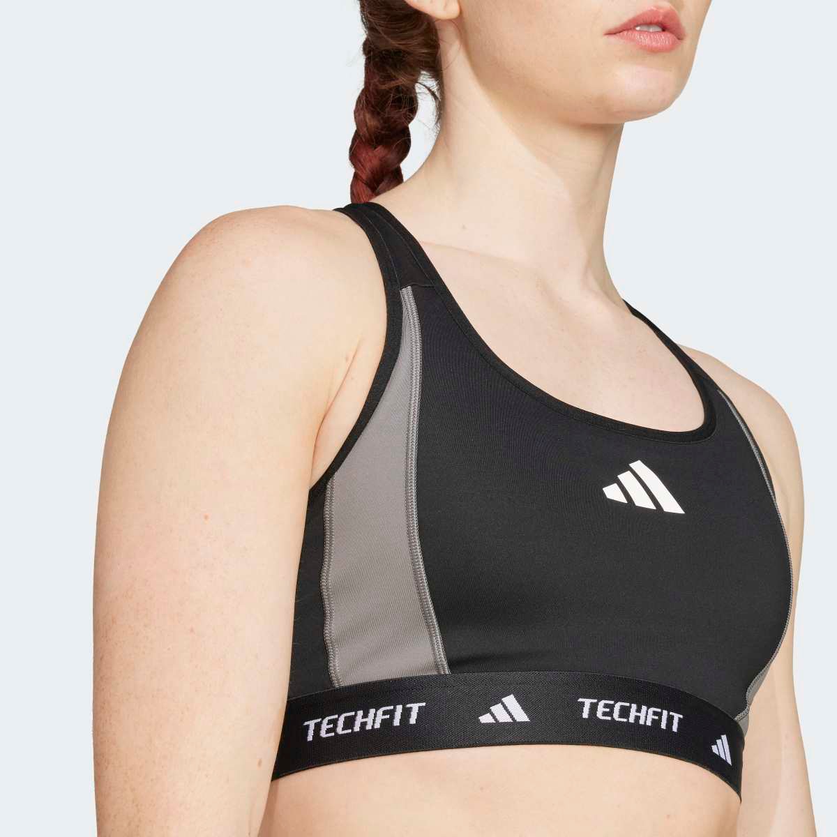 Top de Mulher Techfit Medium Support Colorblock Preto-3