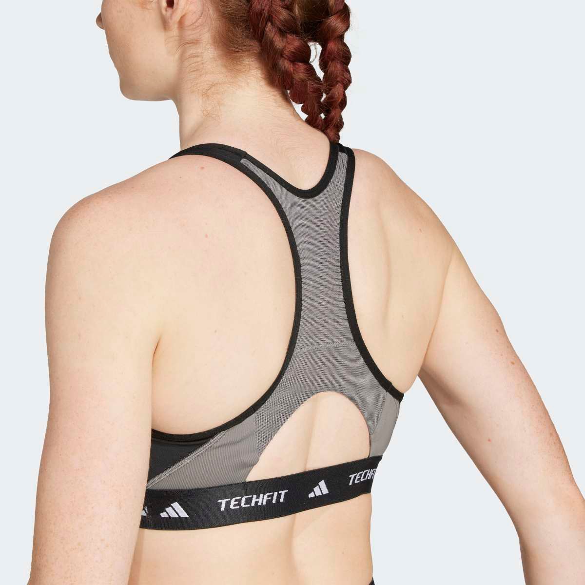 Top de Mulher Techfit Medium Support Colorblock Preto-4
