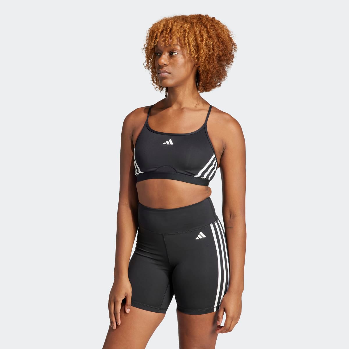 Top de Mulher Aeroreact Training Light-Support 3 Faixas Preto-1