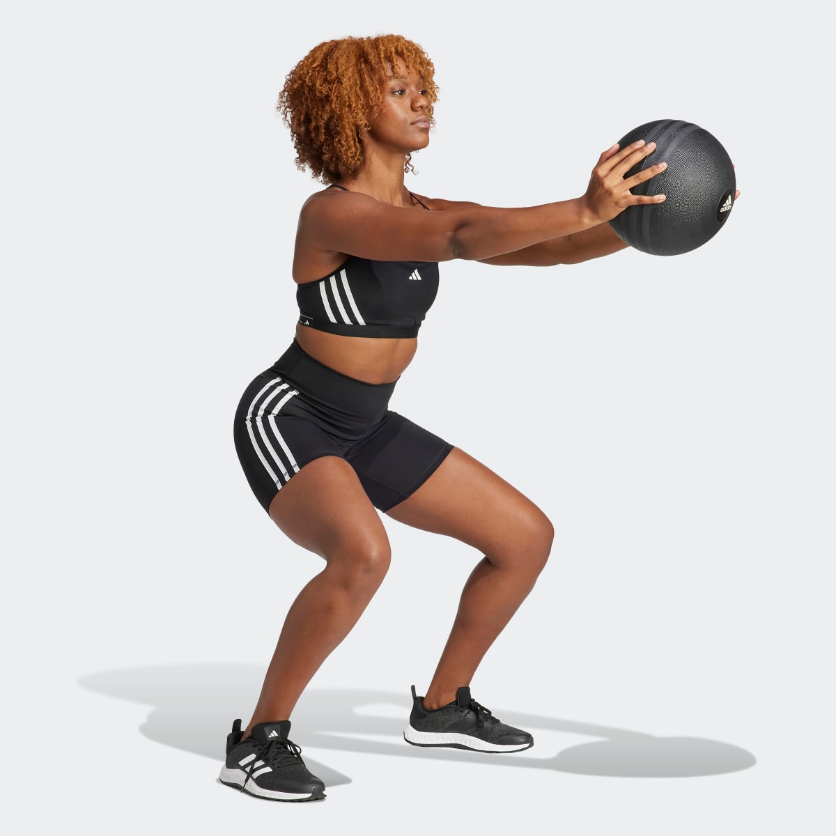 Top de Mulher Aeroreact Training Light-Support 3 Faixas Preto-5