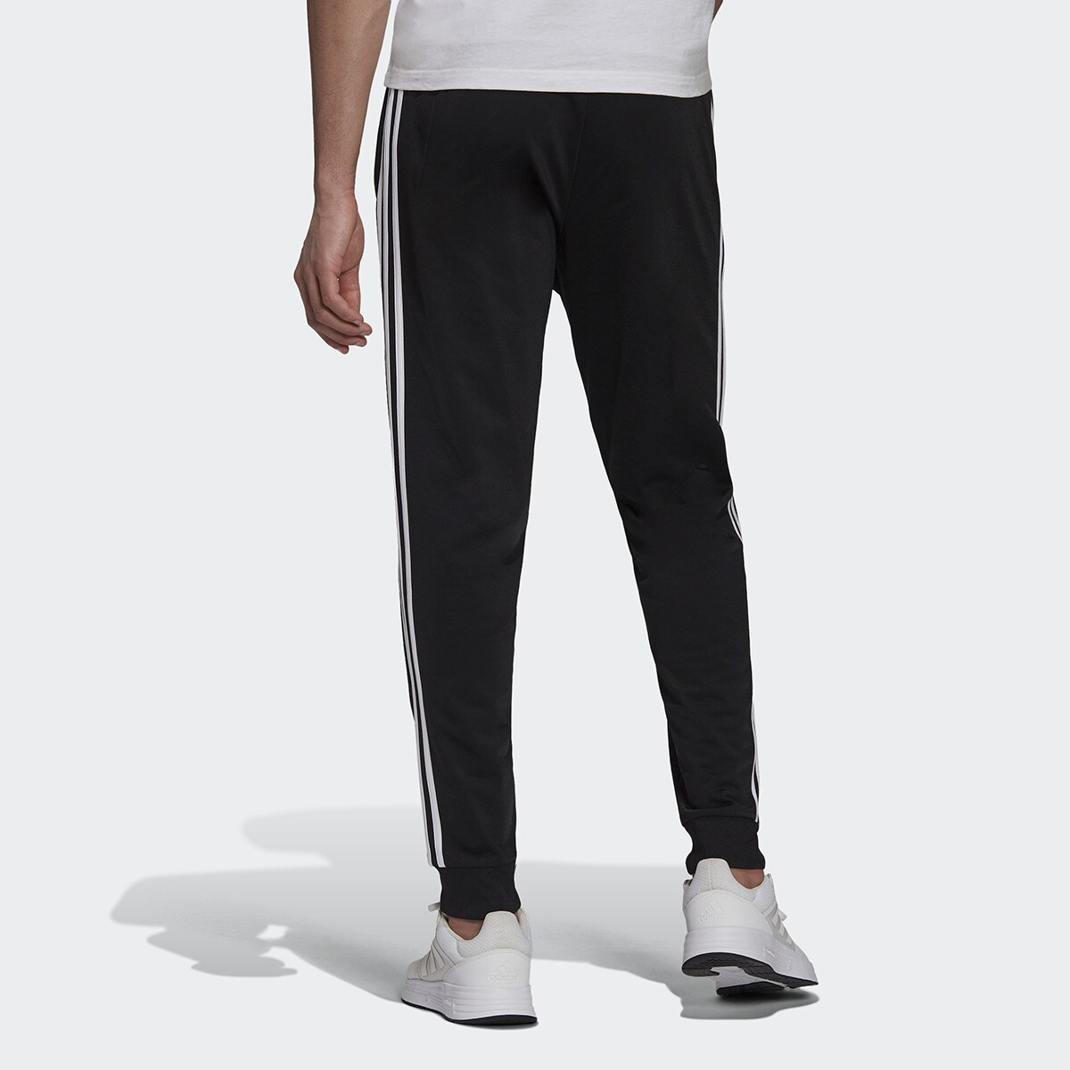Calças de Homem Primegreen Essentials Warm-Up Tapered 3 Faixas Preto-2