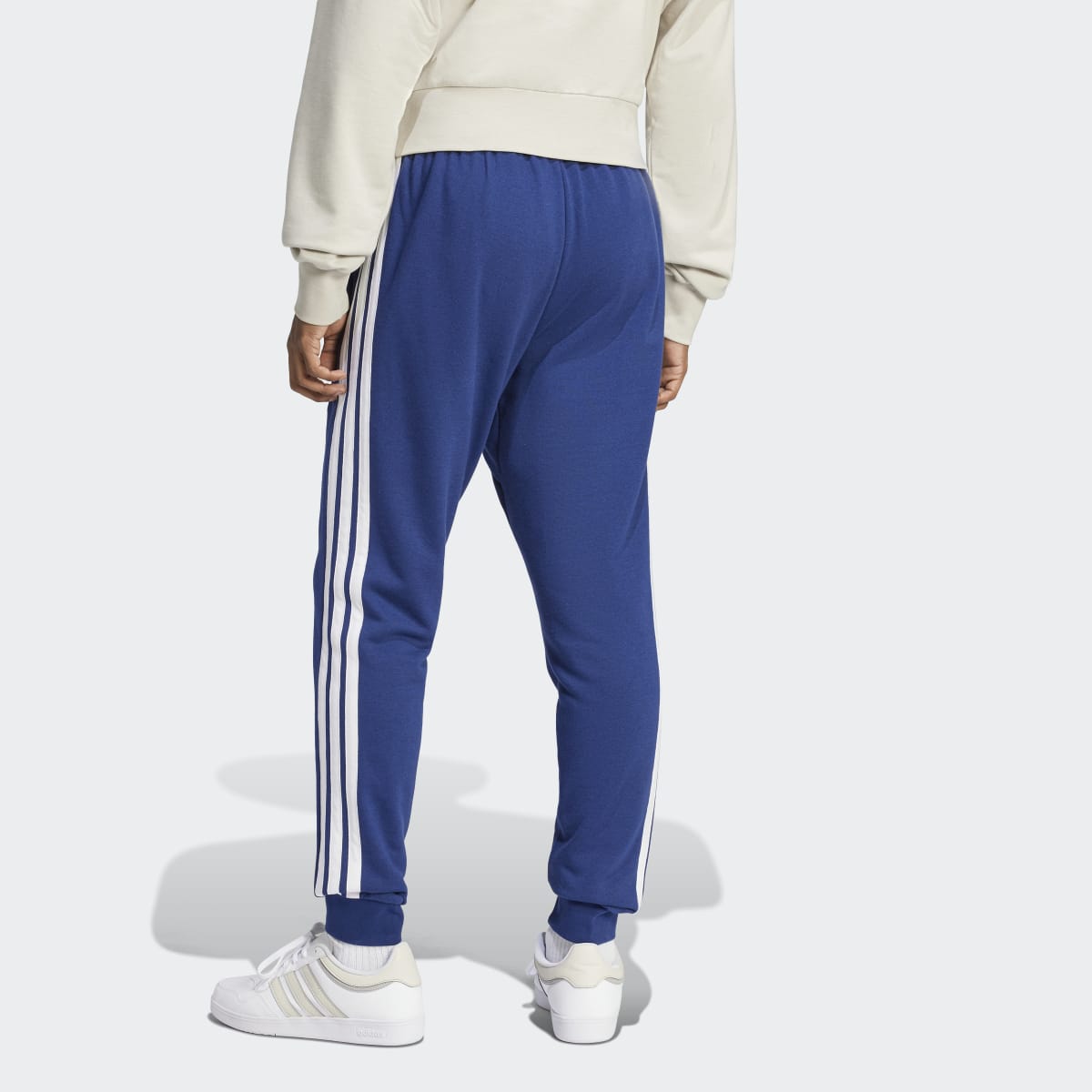 Calças de Homem Essentials French Terry 3 Faixas Azul-2