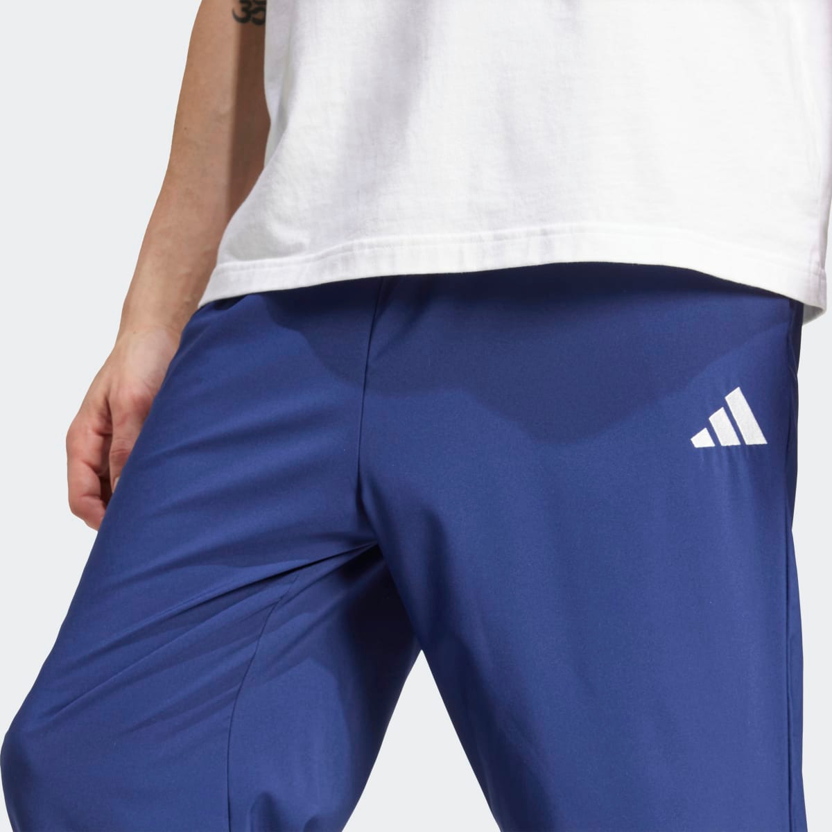 Calças de Homem Essentials Small Logo Open-Hem Stanford Azul-5