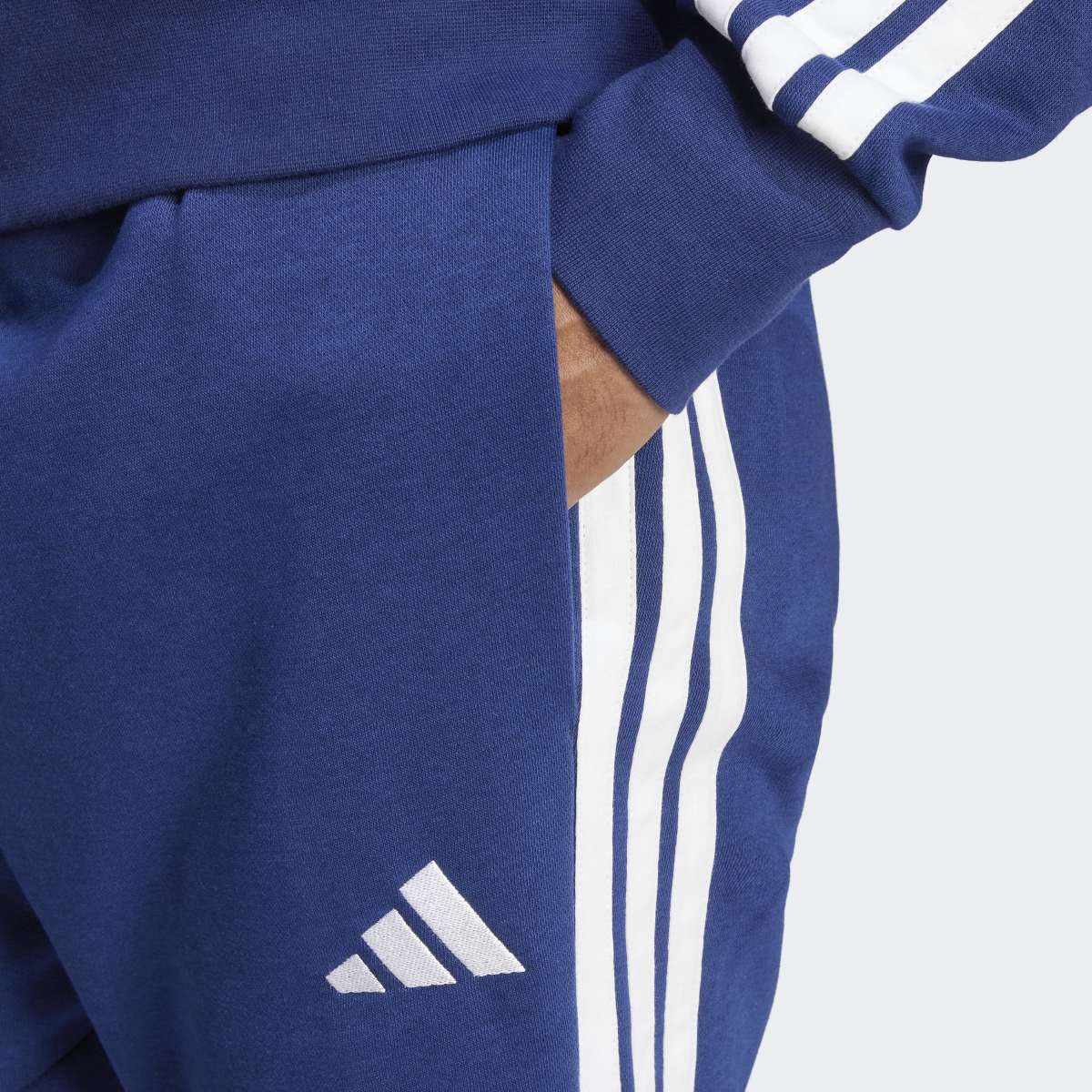 Calças Essentials Fleece 3 faixas Azul-4