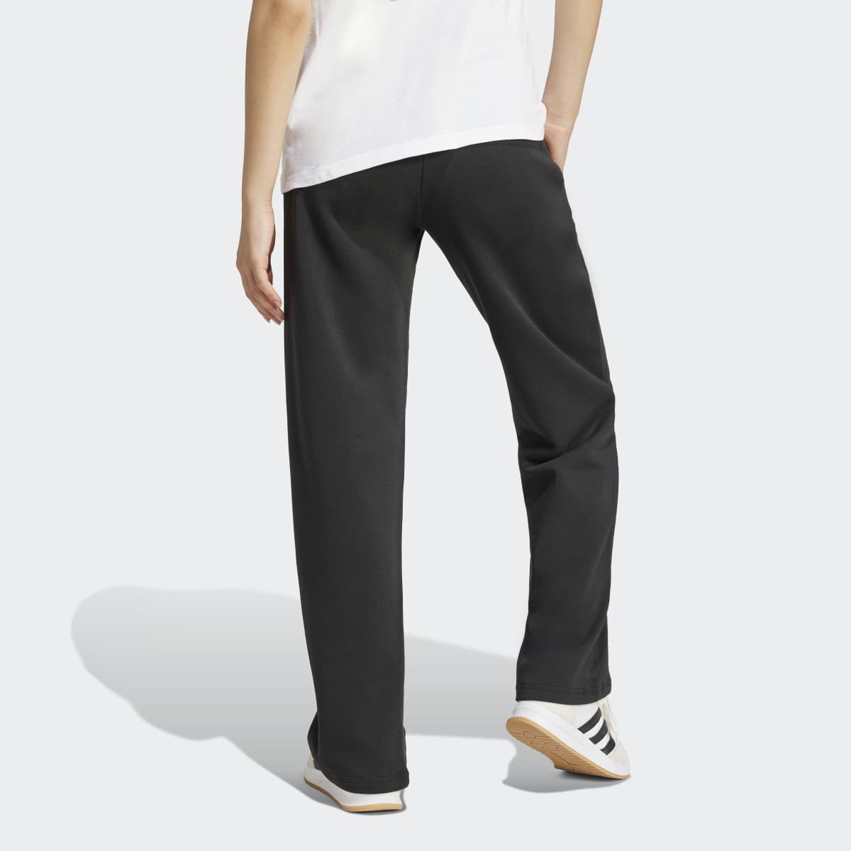 Calças de Mulher Essentials Small Logo Feel Cozy Open-Hem Preto-2