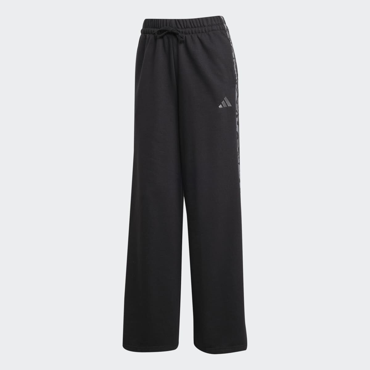 Calças de Mulher Animal Print 3-Stripes Open Hem Preto-6