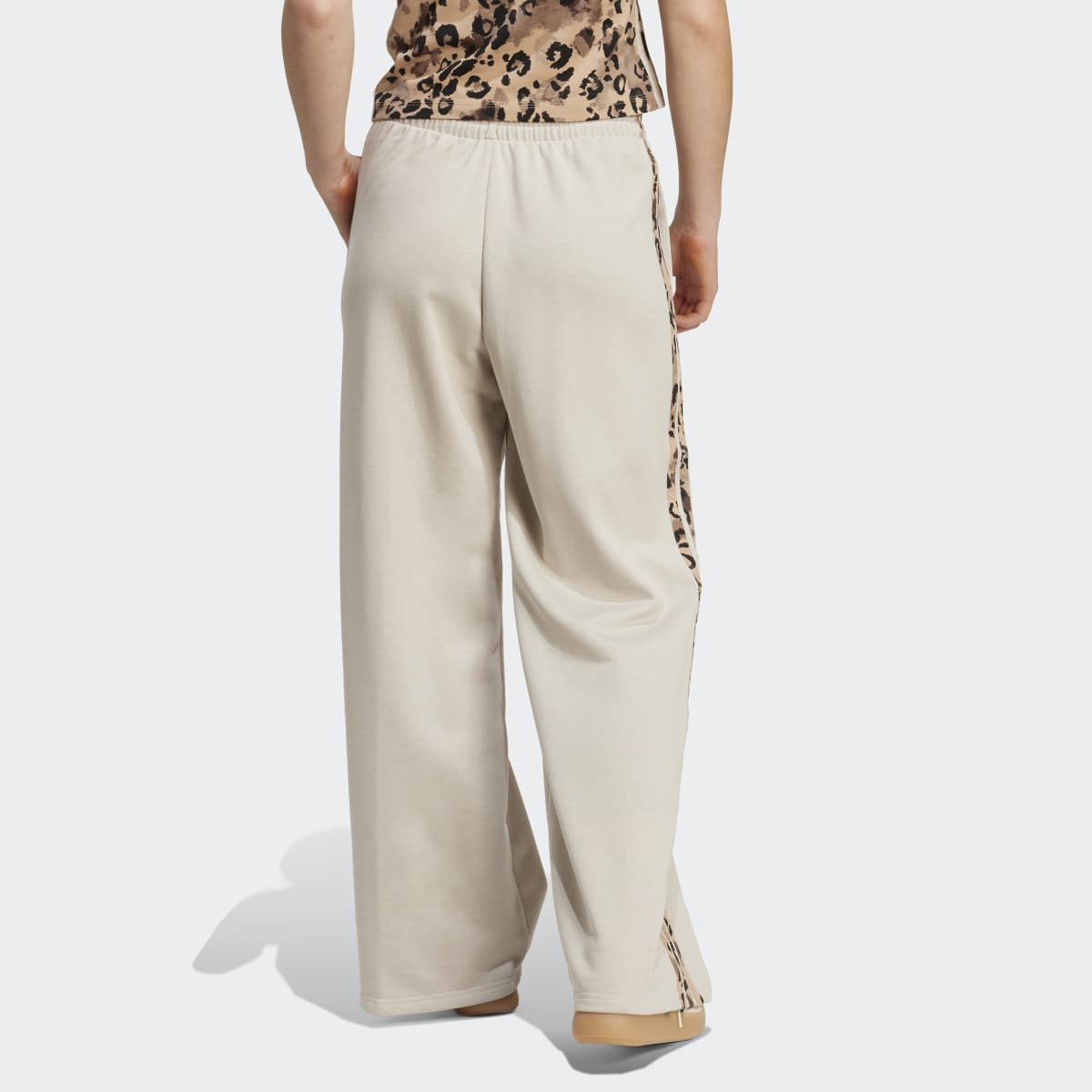 Calças de Mulher Animal Print 3-Stripes Open Hem Cinzento-2