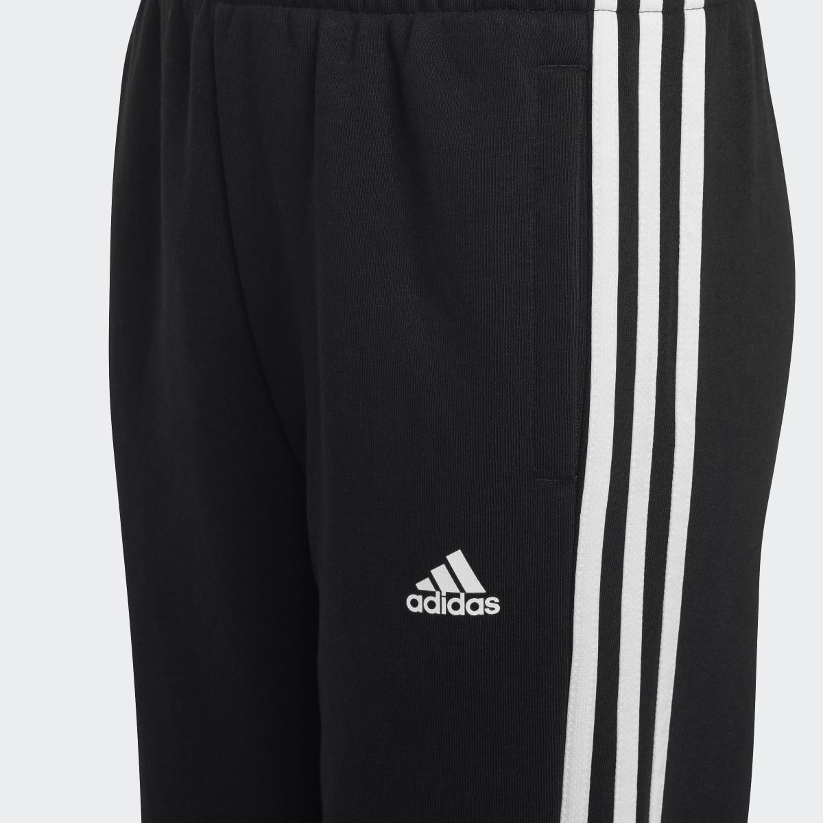 Calças de Criança Essentials Fleece 3 Faixas Preto / Branco-3