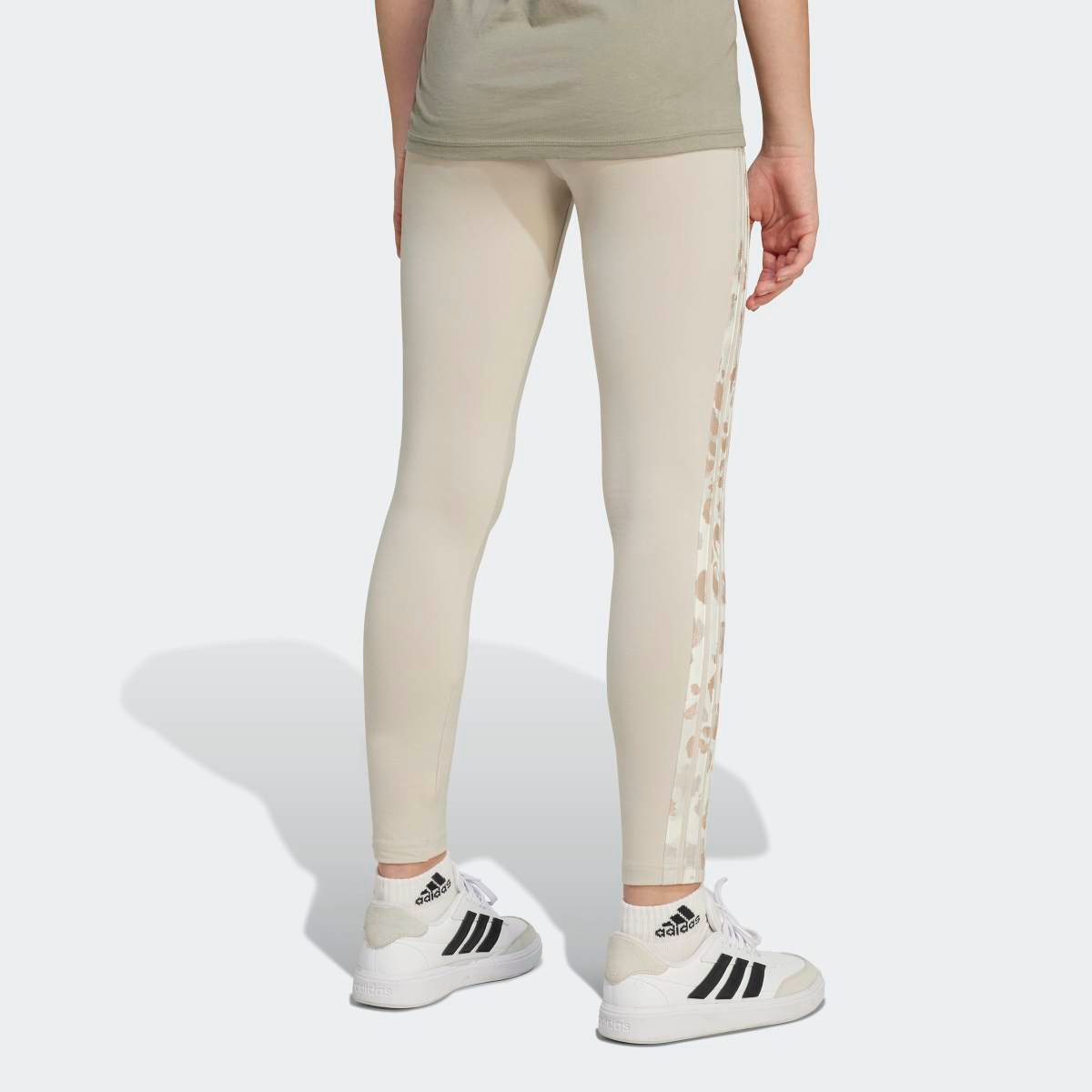 Leggings de Menina 3 Faixas Cinzento-2