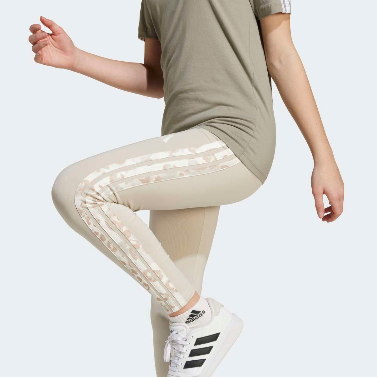 Leggings de Menina 3 Faixas Cinzento-3