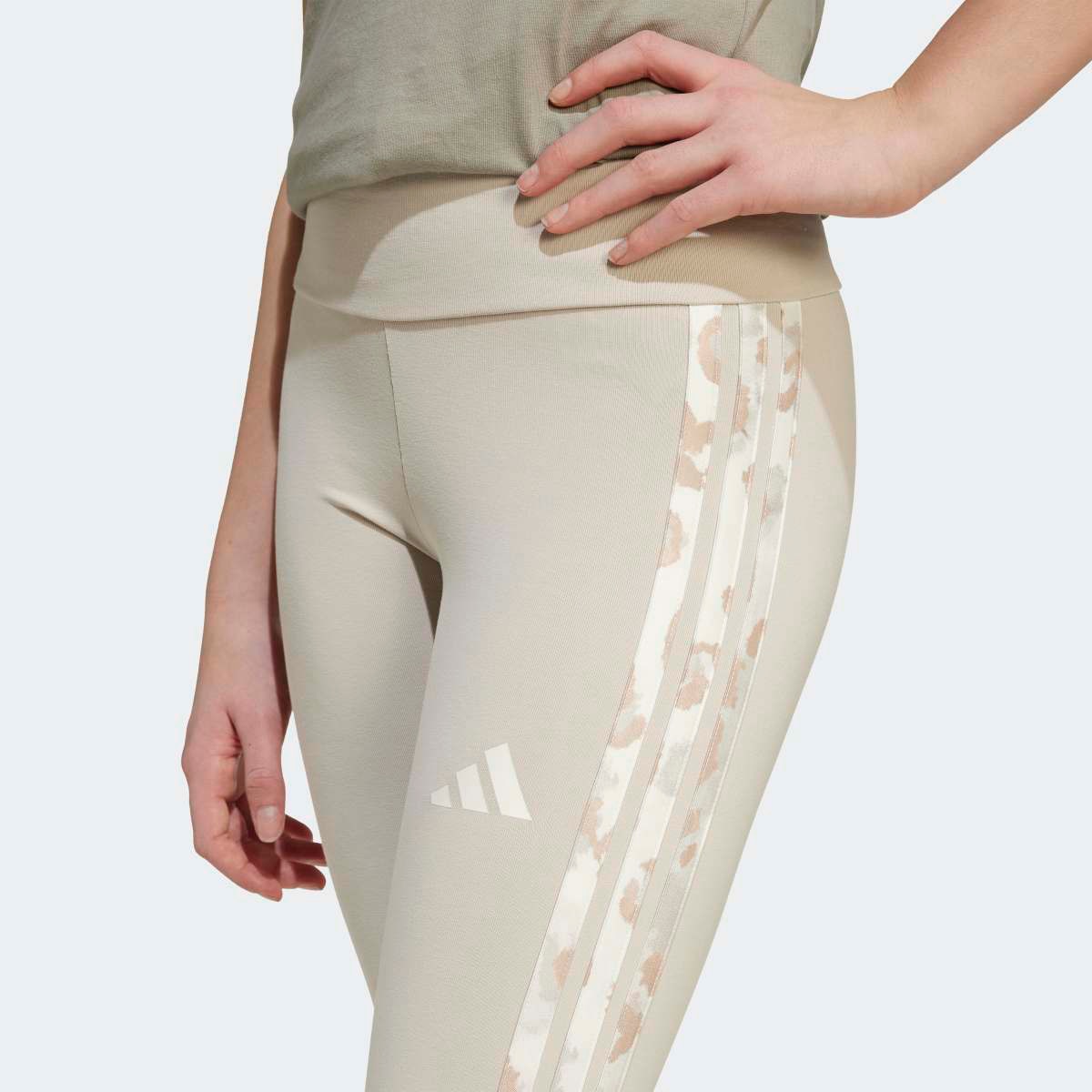 Leggings de Menina 3 Faixas Cinzento-4