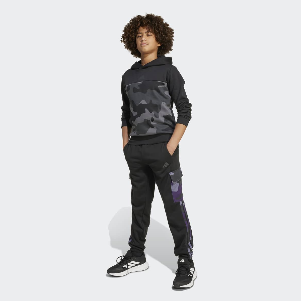 Calças de Criança Seasonal Essentials Camo French Terry Preto-5
