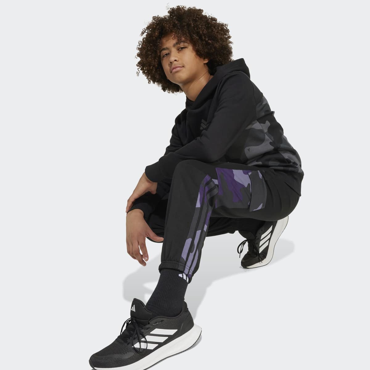 Calças de Criança Seasonal Essentials Camo French Terry Preto-7
