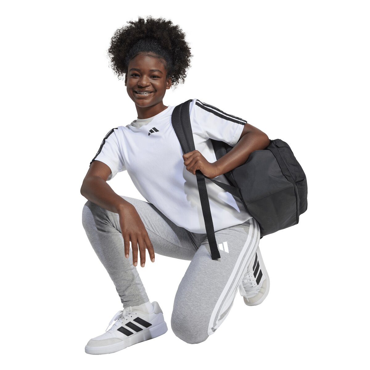 Leggings de menina Essentials Cinzento-4