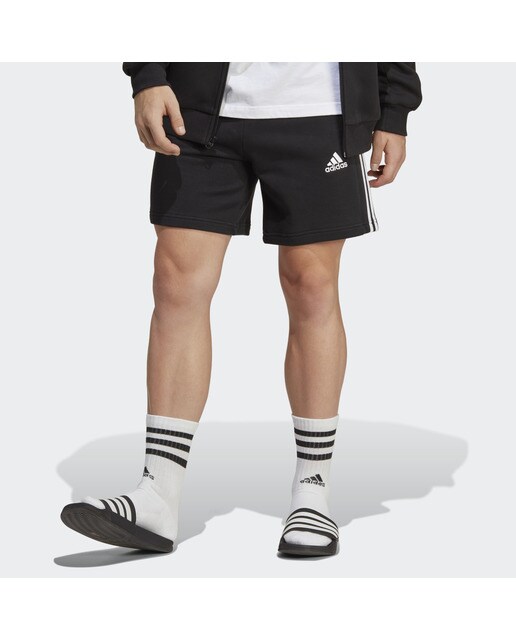 Calções de Homem Essentials French Terry 3 Faixas Preto-1
