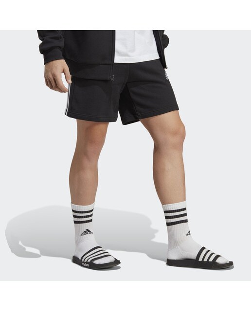 Calções de Homem Essentials French Terry 3 Faixas Preto-4