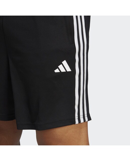 Calções de Homem Train Essentials Piqué Training 3 Faixas Preto-3