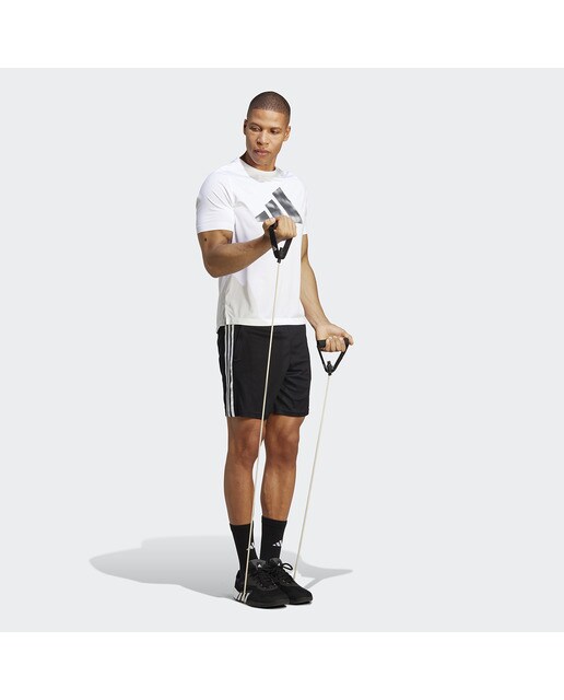 Calções de Homem Train Essentials Piqué Training 3 Faixas Preto-5
