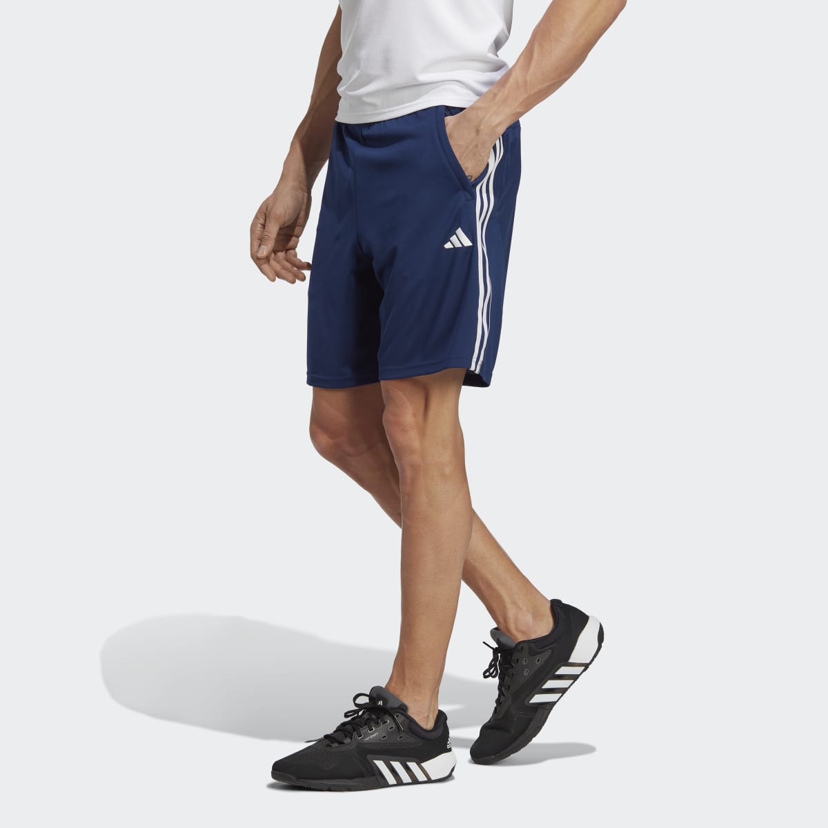 Calções de Homem Train Essentials Piqué Training 3 Faixas Azul-1