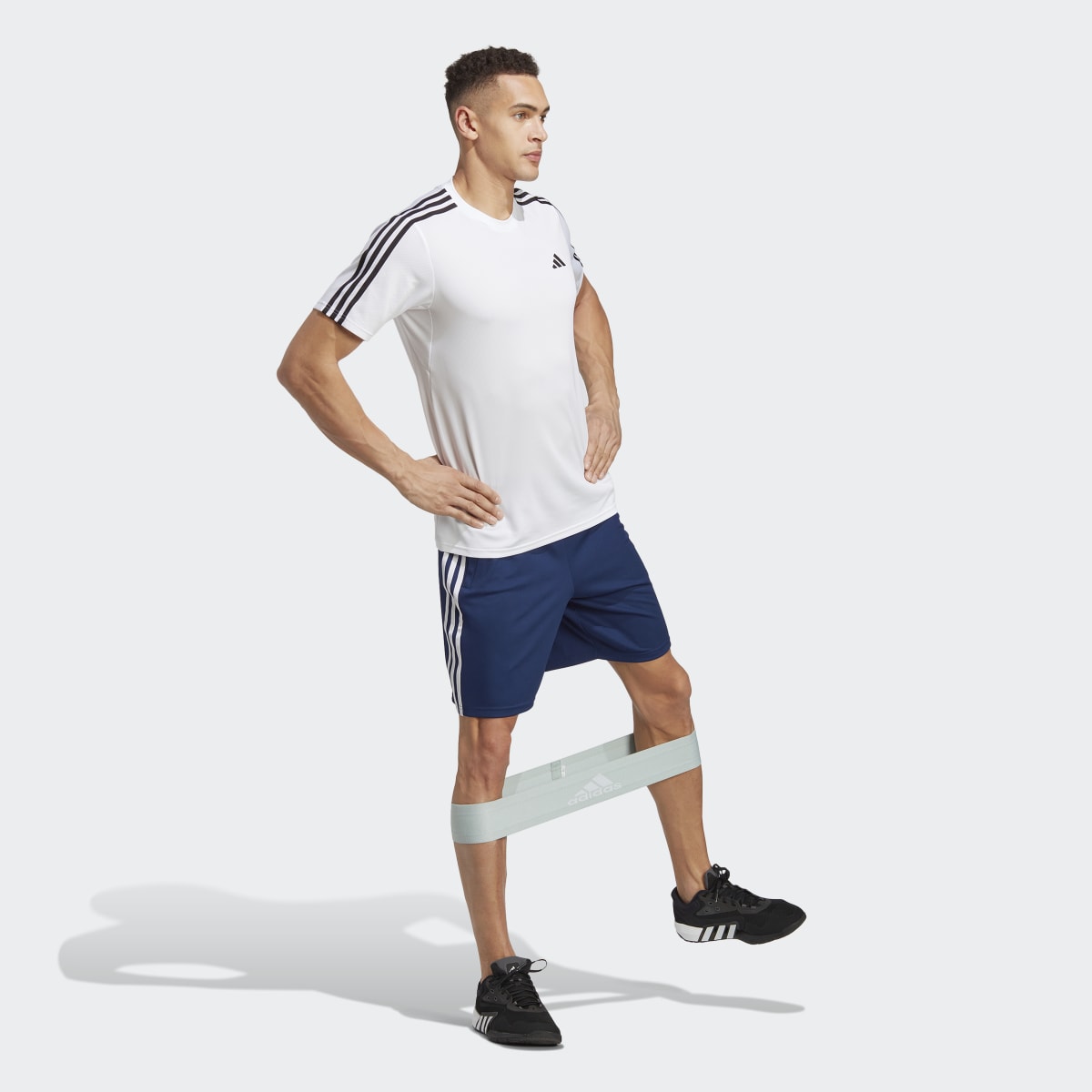 Calções de Homem Train Essentials Piqué Training 3 Faixas Azul-4