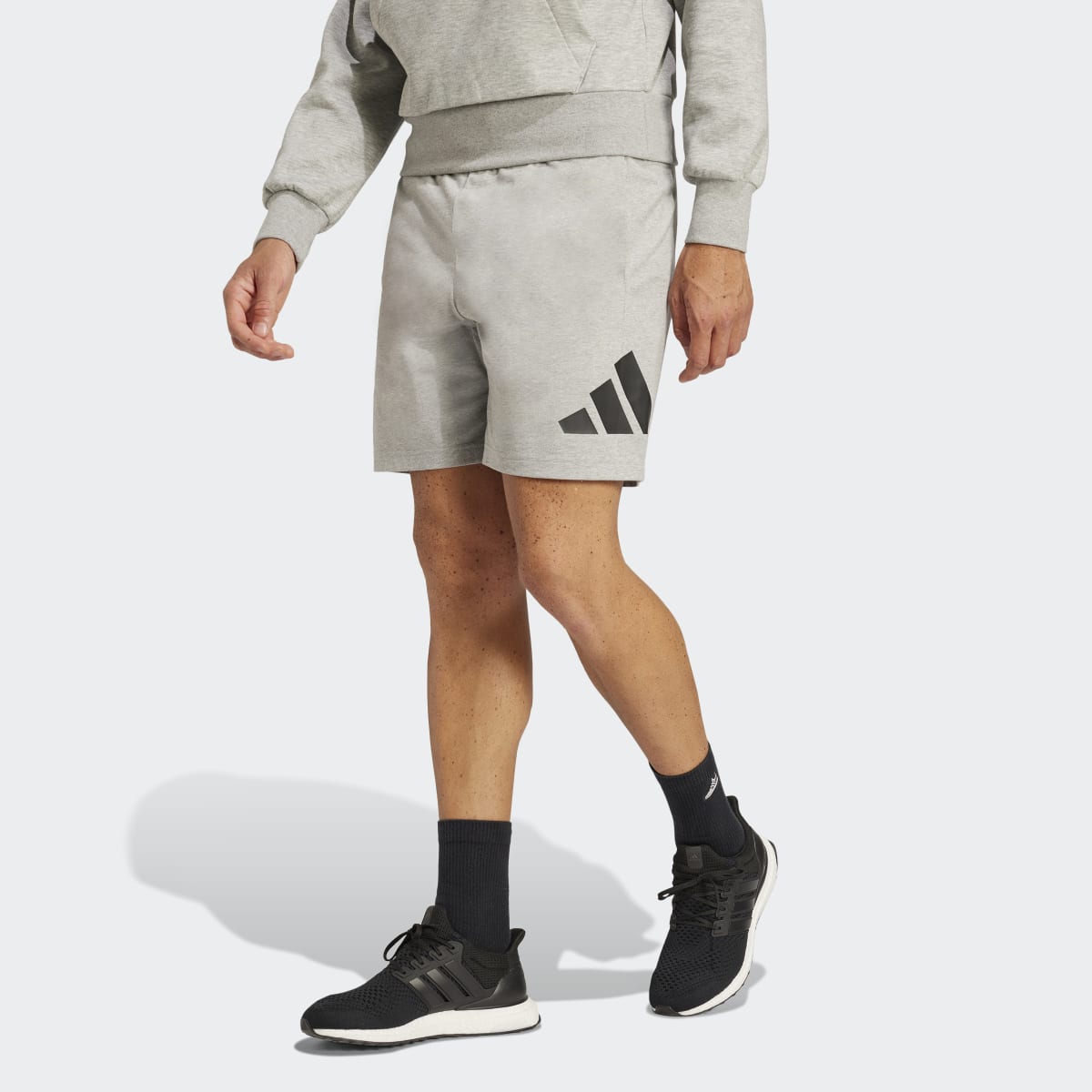 Calções de Homem Essentials Big Logo Single Jersey Cinzento-1