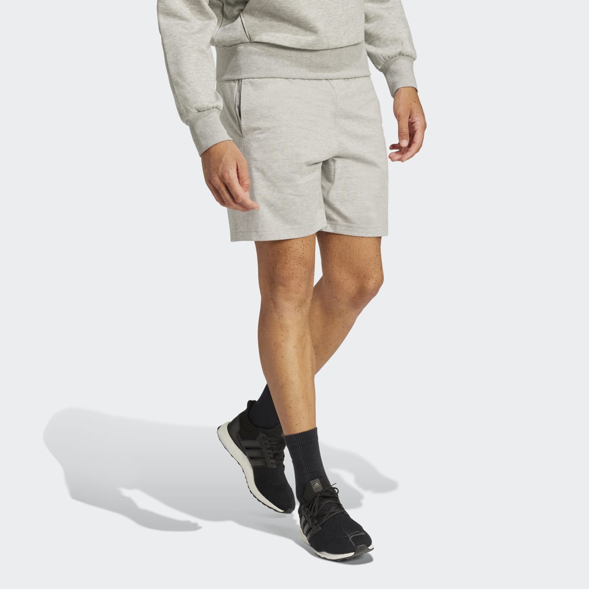 Calções de Homem Essentials Big Logo Single Jersey Cinzento-4