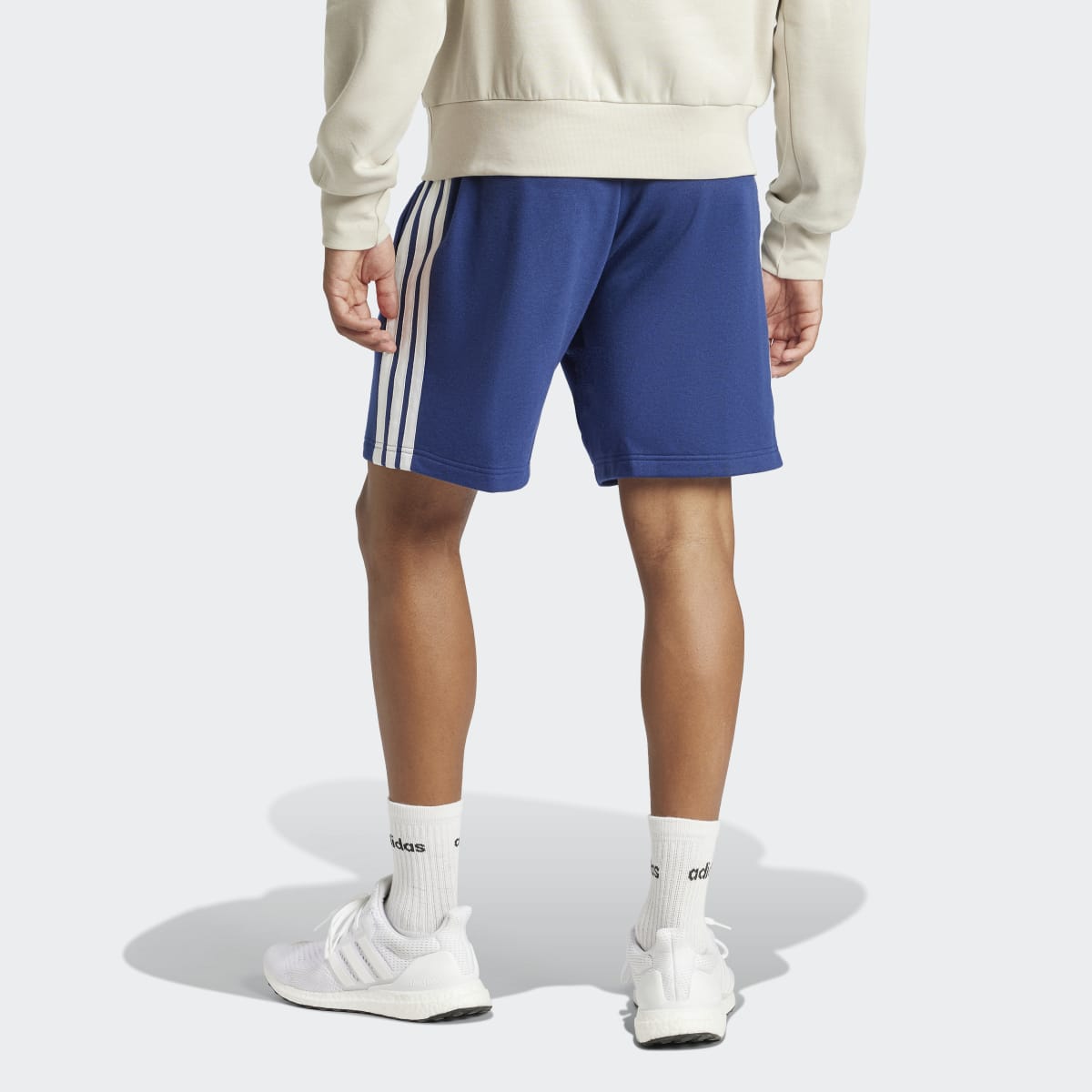 Calções de Homem Essentials French Terry 3 Faixas Azul-2