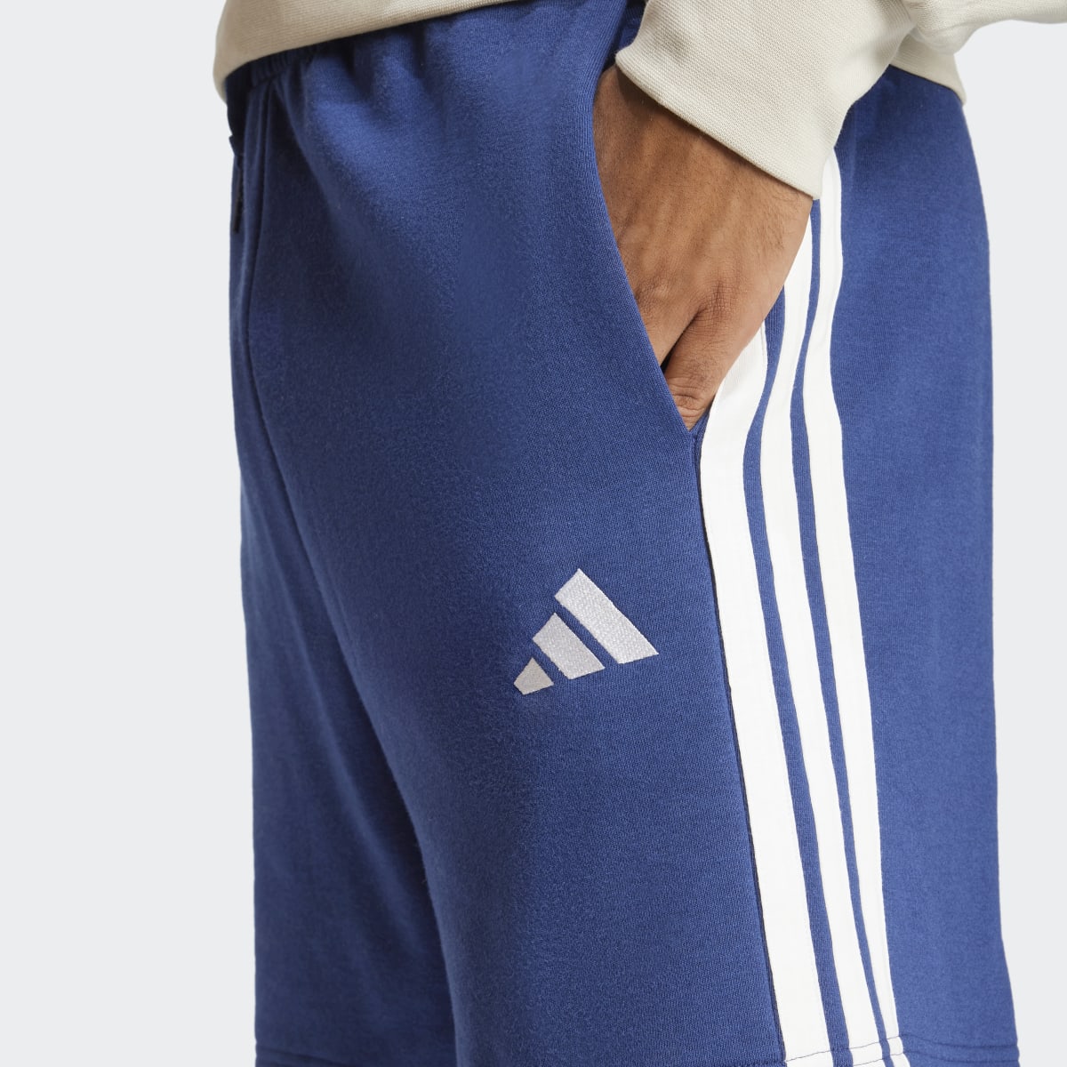 Calções de Homem Essentials French Terry 3 Faixas Azul-3