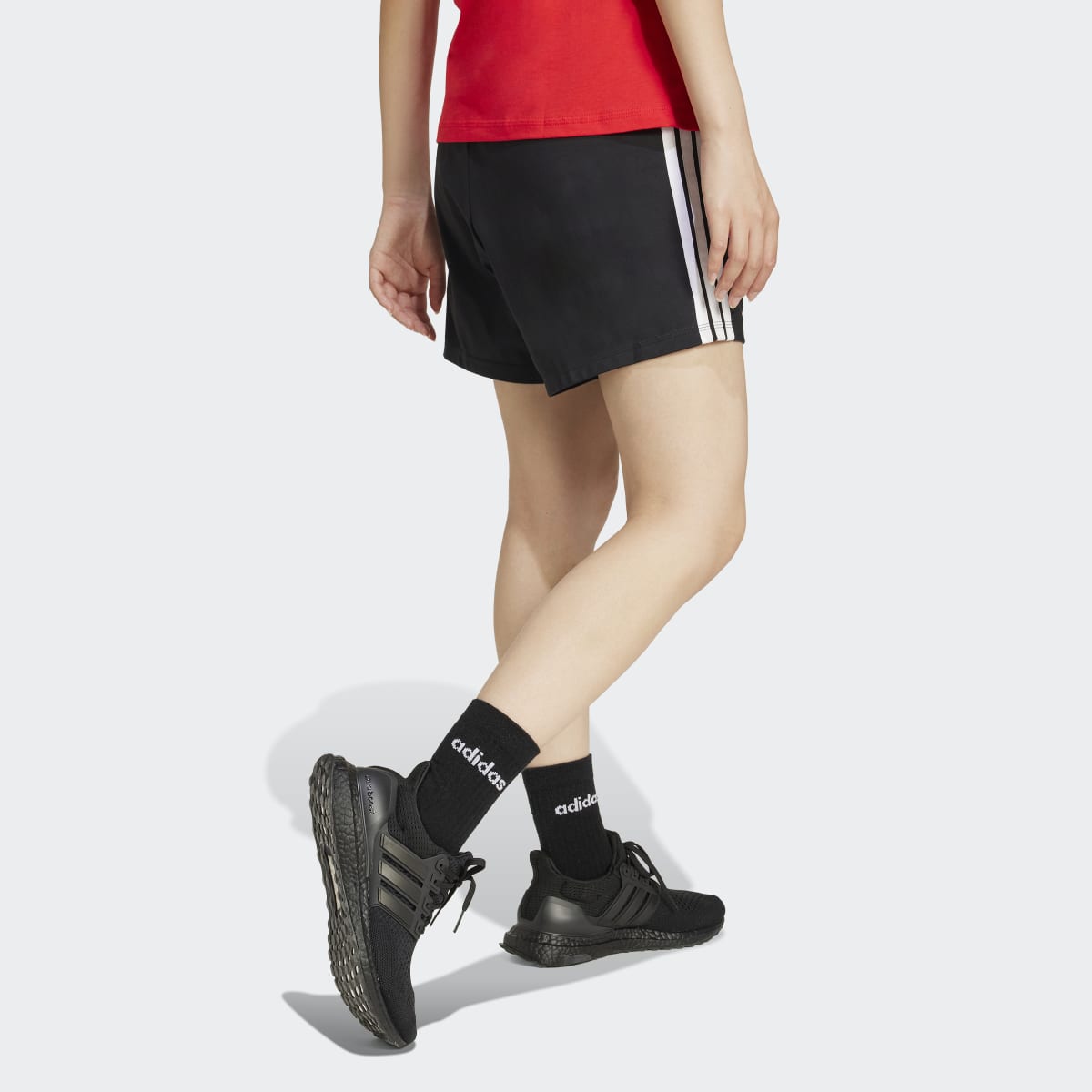 Calções de Mulher Essentials Cotton 3 Faixas Preto-2