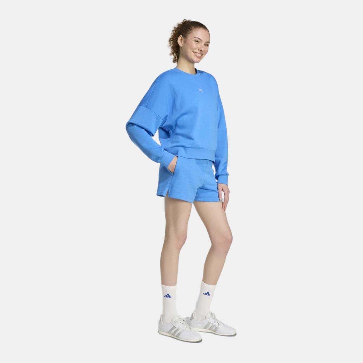 Pantalón corto de mujer Essentials Small Logo Feel Cozy adidas - Azul Azul-3