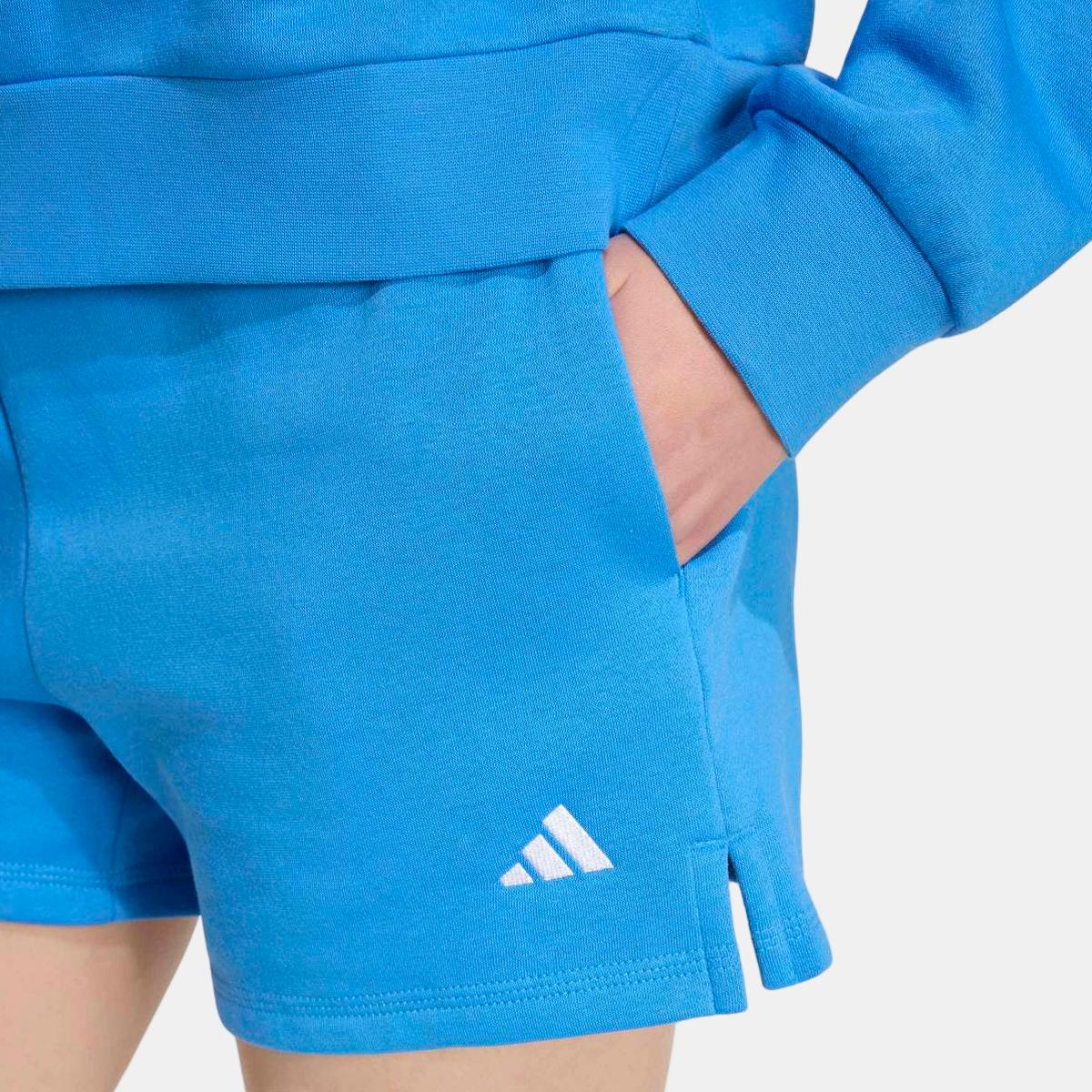 Pantalón corto de mujer Essentials Small Logo Feel Cozy adidas - Azul Azul-4