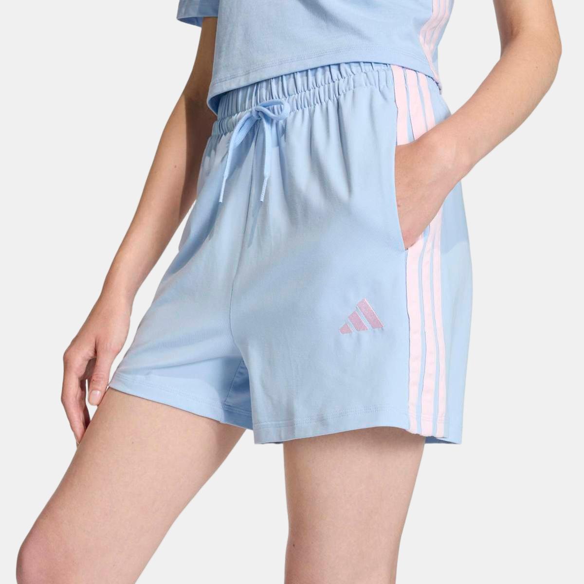 Calções de Mulher Essentials Cotton 3 Faixas Azul-4