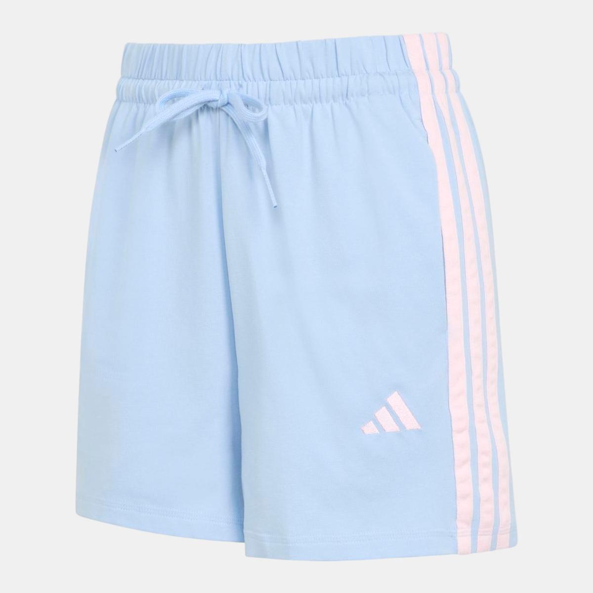 Calções de Mulher Essentials Cotton 3 Faixas Azul-6