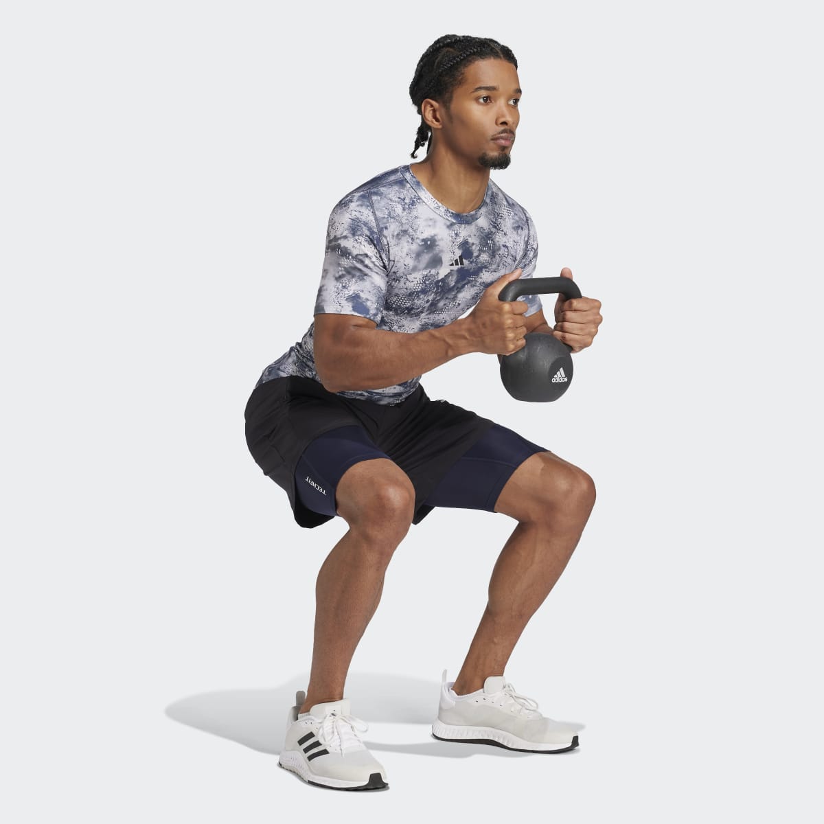 Leggings Tipo Calções de Homem Techfit Compression Training Azul-4