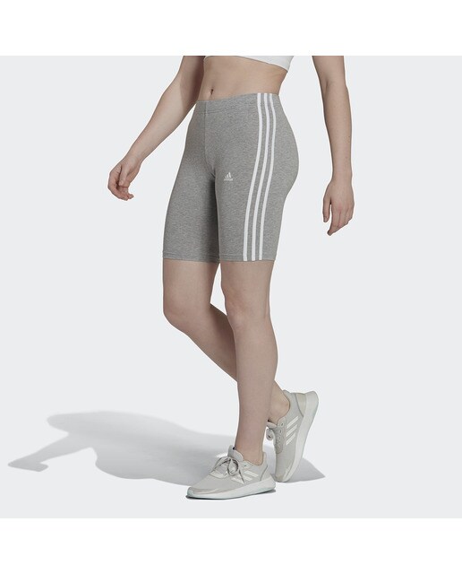 Leggings Curtas de Mulher Essentials 3 Faixas Cinzento-1