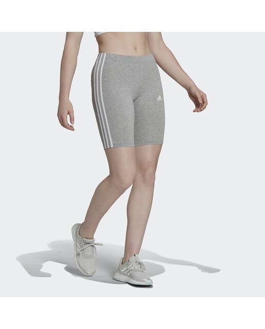 Leggings Curtas de Mulher Essentials 3 Faixas Cinzento-5
