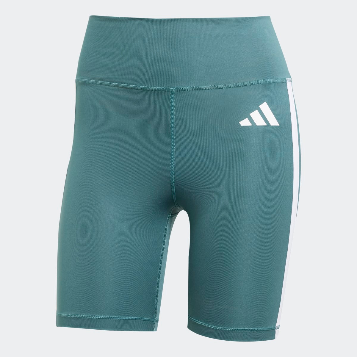 Leggings Tipo Calções de Mulher Optime Essentials 3 Faixas Verde-7
