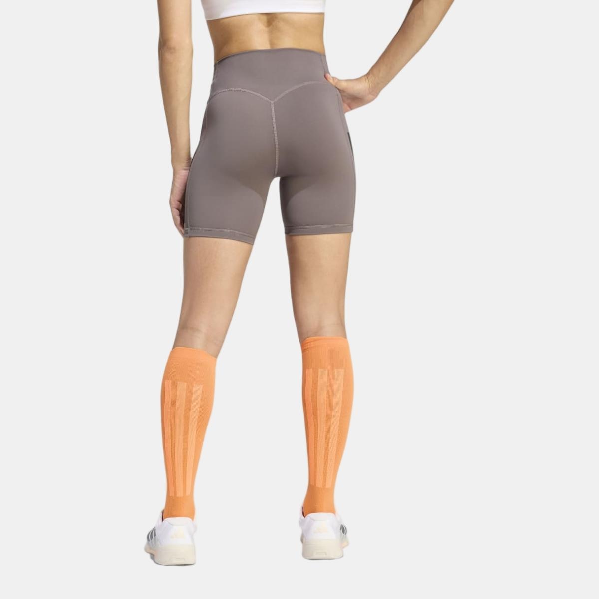 Leggings Tipo Calções de Mulher Optime 3 Stripes Castanho-2