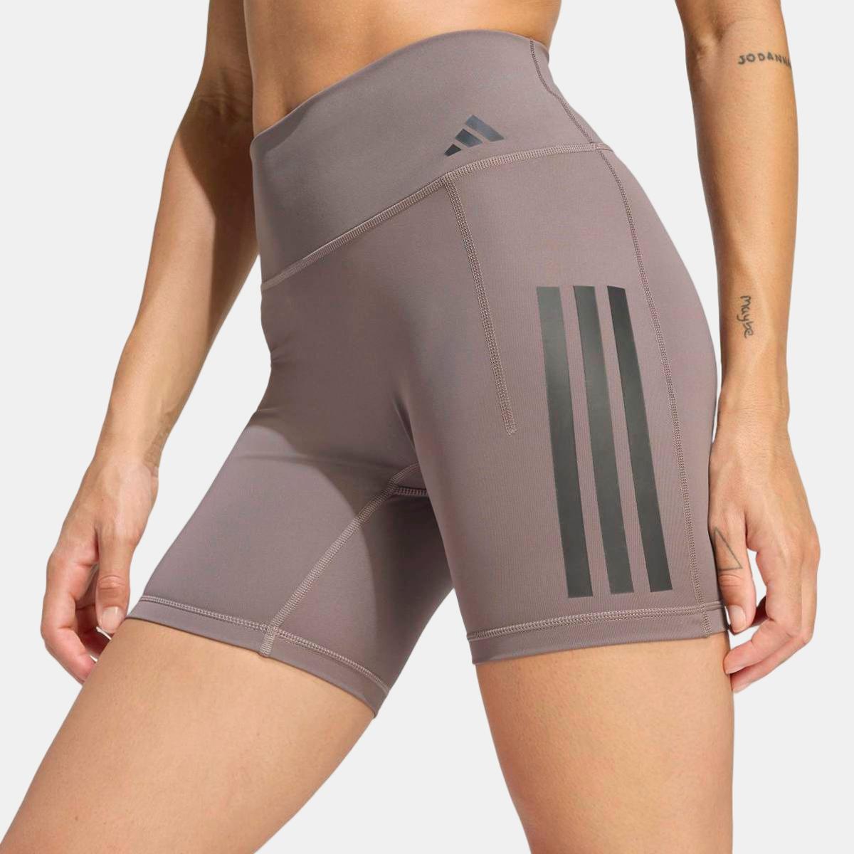 Leggings Tipo Calções de Mulher Optime 3 Stripes Castanho-5