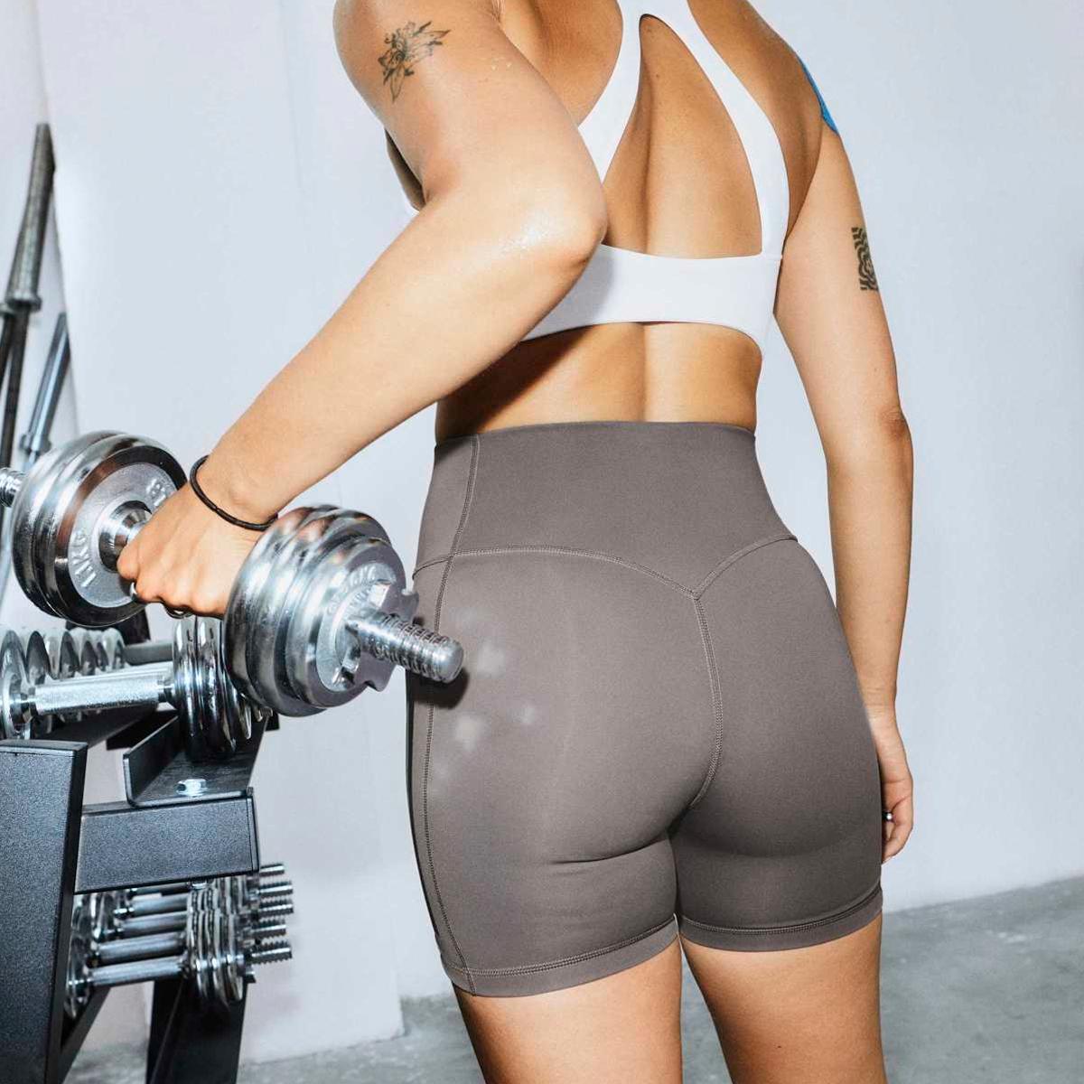 Leggings Tipo Calções de Mulher Optime 3 Stripes Castanho-8